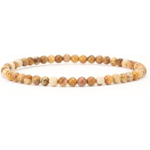 imageCherry Tree Collection  Small Medium Large Sizes  Gemstone Beaded Bracelets For Women and Men  4mm Round BeadsPicture Jasper