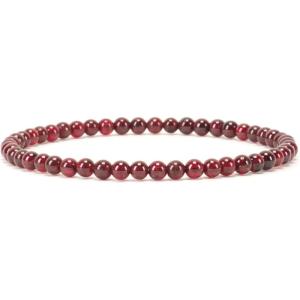 imageCherry Tree Collection  Small Medium Large Sizes  Gemstone Beaded Bracelets For Women and Men  4mm Round BeadsRed Garnet