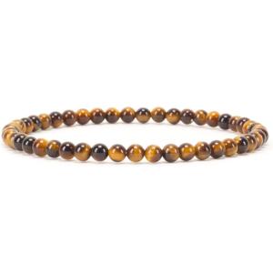 imageCherry Tree Collection  Small Medium Large Sizes  Gemstone Beaded Bracelets For Women and Men  4mm Round BeadsTigers Eye