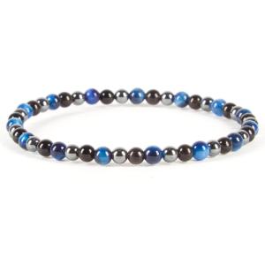 imageCherry Tree Collection  Small Medium Large Sizes  Gemstone Beaded Bracelets For Women and Men  4mm Round BeadsTriple Protection Blue