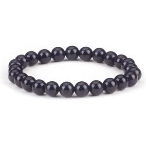 imageCherry Tree Collection  Small Medium Large Sizes  Gemstone Beaded Bracelets For Women and Men  8mm Round BeadsBlack Obsidian