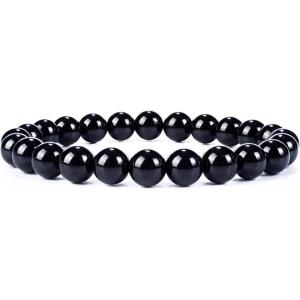 imageCherry Tree Collection  Small Medium Large Sizes  Gemstone Beaded Bracelets For Women and Men  8mm Round BeadsBlack Tourmaline
