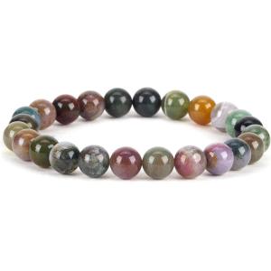 imageCherry Tree Collection  Small Medium Large Sizes  Gemstone Beaded Bracelets For Women and Men  8mm Round BeadsIndian Agate