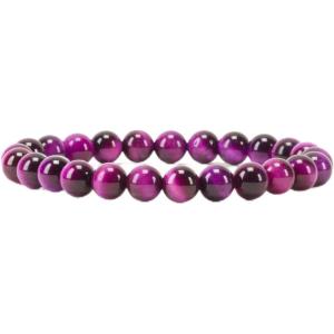 imageCherry Tree Collection  Small Medium Large Sizes  Gemstone Beaded Bracelets For Women and Men  8mm Round BeadsPurple Tigers Eye