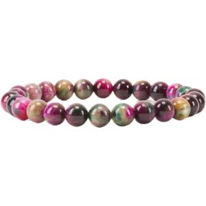 imageCherry Tree Collection  Small Medium Large Sizes  Gemstone Beaded Bracelets For Women and Men  8mm Round BeadsRainbow Tigers Eye