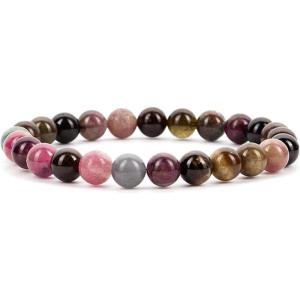 imageCherry Tree Collection  Small Medium Large Sizes  Gemstone Beaded Bracelets For Women and Men  8mm Round BeadsRainbow Tourmaline