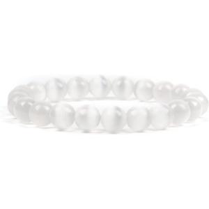 imageCherry Tree Collection  Small Medium Large Sizes  Gemstone Beaded Bracelets For Women and Men  8mm Round BeadsSelenite