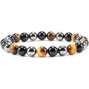 imageCherry Tree Collection  Small Medium Large Sizes  Gemstone Beaded Bracelets For Women and Men  8mm Round BeadsTriple Protection Gold