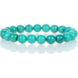 imageCherry Tree Collection  Small Medium Large Sizes  Gemstone Beaded Bracelets For Women and Men  8mm Round BeadsTurquoise Howlite Green