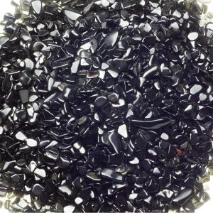 imageCherry Tree Collection 12 Pound Polished Tumbled Gemstone Chips Pebbles Crystal Chips Bulk for Jewelry Making Healing Plants Succulents Aquariums Decoration Chakra Black ObsidianBlack Obsidian