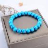 imageCherry Tree Collection Gemstone Beaded Stretch Bracelet 8mm Round Beads 7quotBlue Turquoise Howlite
