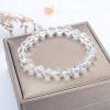 imageCherry Tree Collection Gemstone Beaded Stretch Bracelet 8mm Round Beads 7quotClear Quartz Faceted