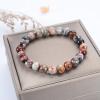 imageCherry Tree Collection Gemstone Beaded Stretch Bracelet 8mm Round Beads 7quotLaguna Lace Agate