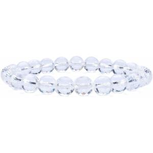 imageCherry Tree Collection Gemstone Beaded Stretch Bracelet 8mm Round Beads 7quotClear Quartz Faceted