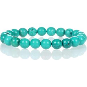 imageCherry Tree Collection Gemstone Beaded Stretch Bracelet 8mm Round Beads 7quotGreen Turquoise Howlite