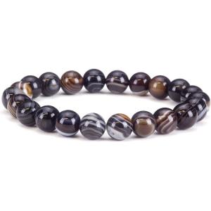 imageCherry Tree Collection Gemstone Beaded Stretch Bracelet 8mm Round Beads 7quotSardonyx