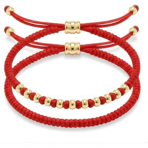 imageCherry Tree Collection Lucky Red String  Bead Bracelet  for Protection ampamp Good Luck  Adjustable Red Thread Bracelet for Men ampamp Women Bracelet for Protection Luck and AbundanceSet of Bead  Plain