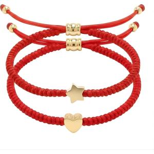 imageCherry Tree Collection Lucky Red String  Bead Bracelet  for Protection ampamp Good Luck  Adjustable Red Thread Bracelet for Men ampamp Women Bracelet for Protection Luck and AbundanceSet of Heart  Star