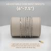 image:imageCherry Tree Collection Stainless Steel Bracelets for Women  Stackable Bracelet Set of 6 Silver  To Fit Most Wrists  Stainless Steel Charm Bracelet  Fashion Accessories JewelrySilver