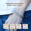 image:imageCherry Tree Collection Stainless Steel Bracelets for Women  Stackable Bracelet Set of 6 Silver  To Fit Most Wrists  Stainless Steel Charm Bracelet  Fashion Accessories JewelrySilver