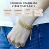 image:imageCherry Tree Collection Stainless Steel Bracelets for Women  Stackable Bracelet Set of 6 Silver  To Fit Most Wrists  Stainless Steel Charm Bracelet  Fashion Accessories JewelryGold