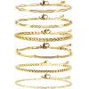 image:imageCherry Tree Collection Stainless Steel Bracelets for Women  Stackable Bracelet Set of 6 Silver  To Fit Most Wrists  Stainless Steel Charm Bracelet  Fashion Accessories JewelryGold