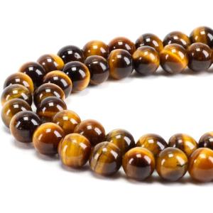 image:imageCherry Tree Collection  8mm Tigers Eye Gemstone Round Beads for Jewelry Making  1 Strand  45 PCS
