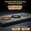 image:imageStainless Steel Cuban Link Bracelet for Men Classic Chain Bracelet  Mens Bracelets in SilverGoldBlack  Meaningful Gift for Son Husband Dad amp Boyfriend  Hypoallergenic Jewelry with Gift BoxSonGold