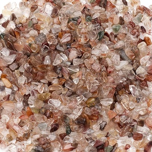 image:imageCherry Tree Collection 12 Pound Polished Tumbled Gemstone Chips Pebbles Crystal Chips Bulk for Jewelry Making Healing Plants Succulents Aquariums Decoration Chakra PeridotSMulti Rutilated Quartz